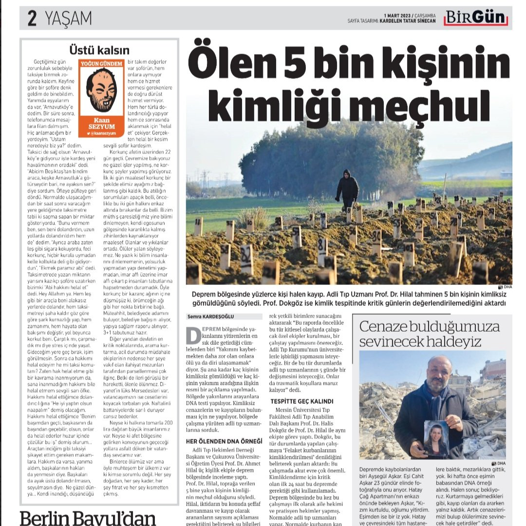 BirGün Gazetesi 1 Mart 2023